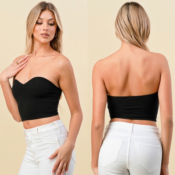 🆕Sweet heart tube top in black - Picture 1 of 6